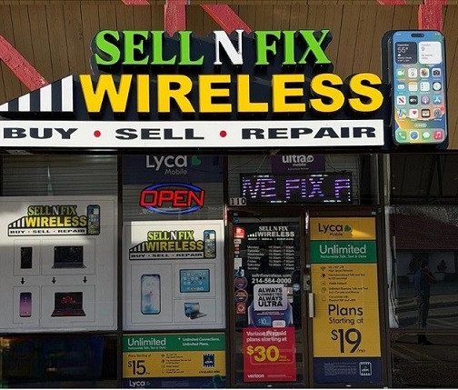 Sell N Fix Wireless Shop Front Entrance - Dallas